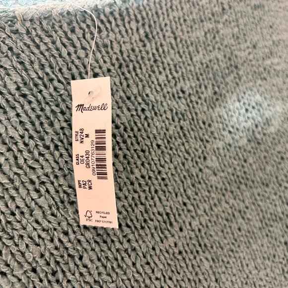 Madewell Boatneck Pullover Sweater Wave Crest Green Size M NWT NV248 - Picture 4 of 6
